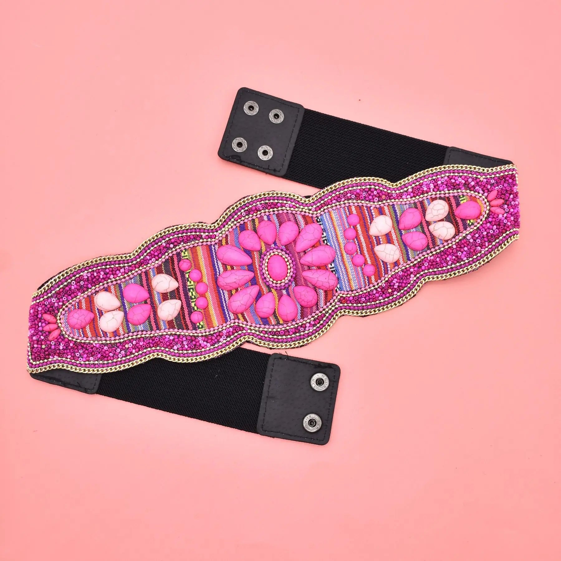 Handmade turquoise flower waistband