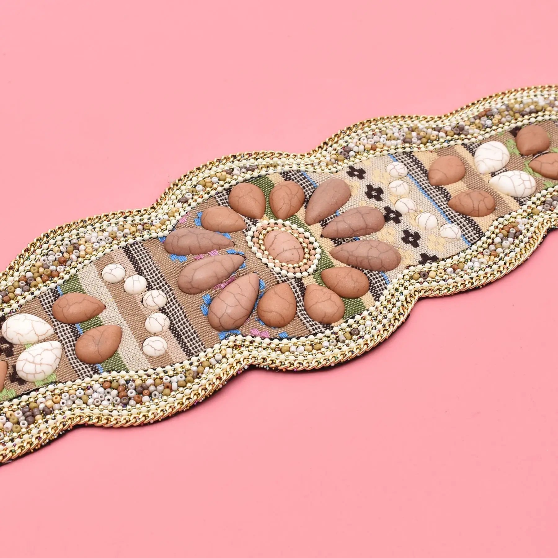 Handmade turquoise flower waistband