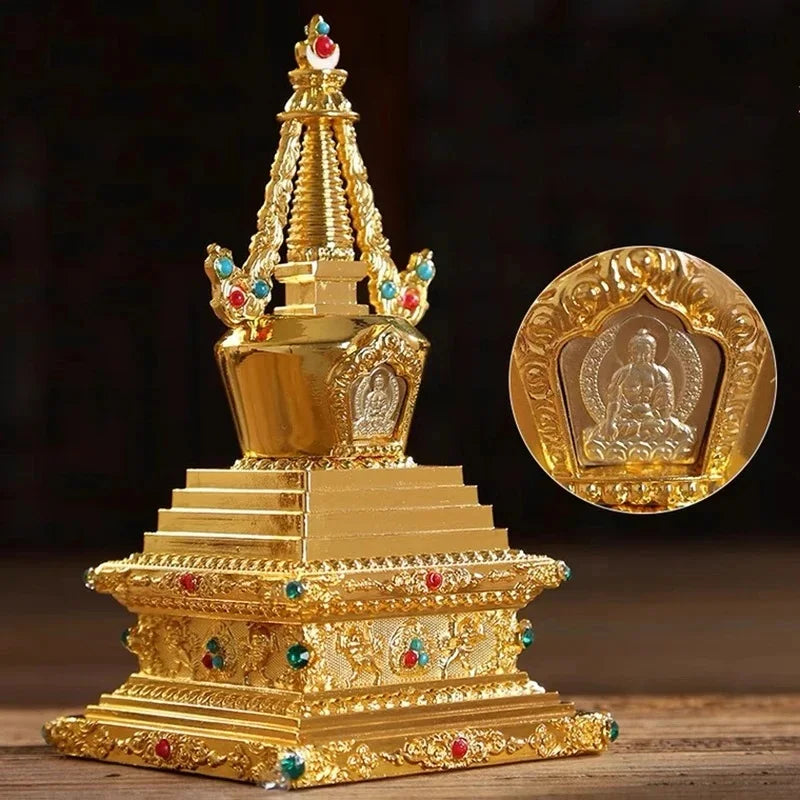 Golden Tibetan stupa auspicious