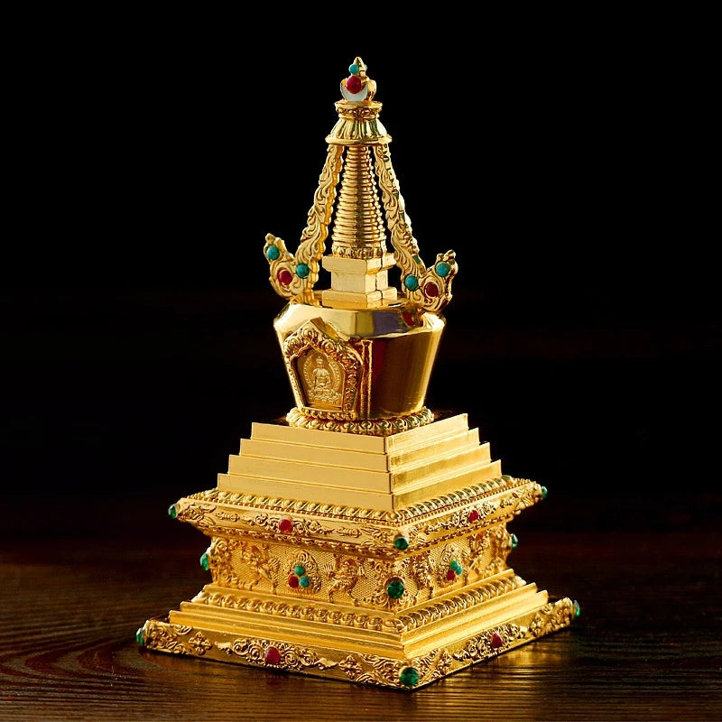 Golden Tibetan stupa auspicious