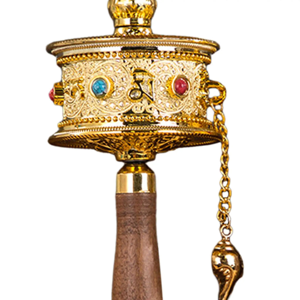 Tibetan prayer wheel wooden handle