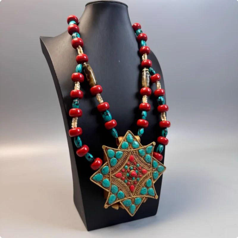 Tibetan Jewelry Gemstone Ethnic Necklace