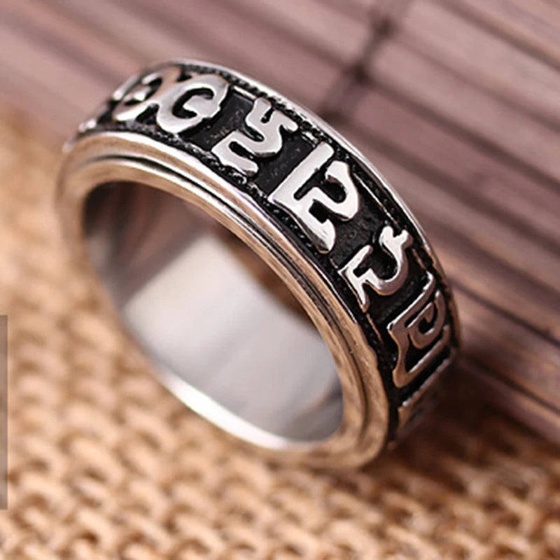 Sanskrit buddhist mantra ring