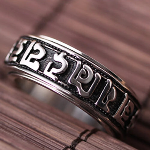 Sanskrit buddhist mantra ring