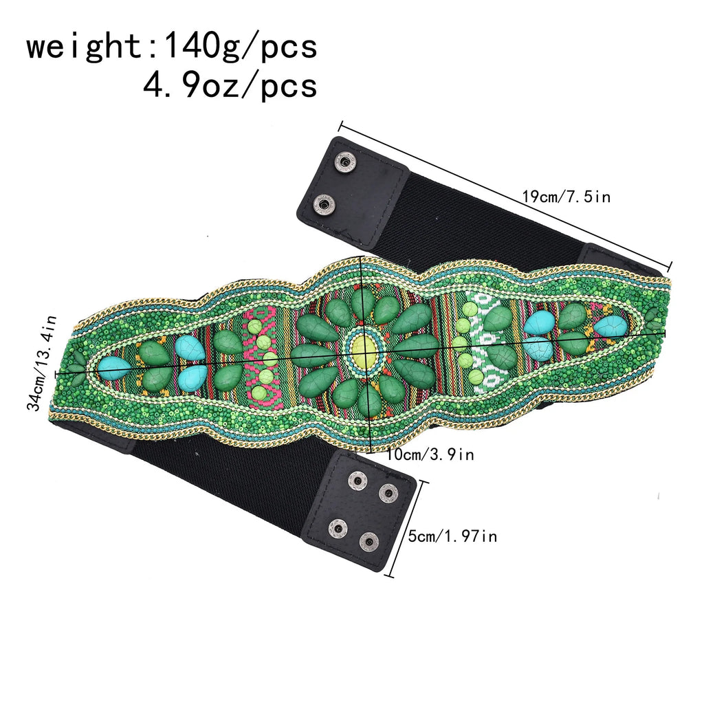 Handmade turquoise flower waistband