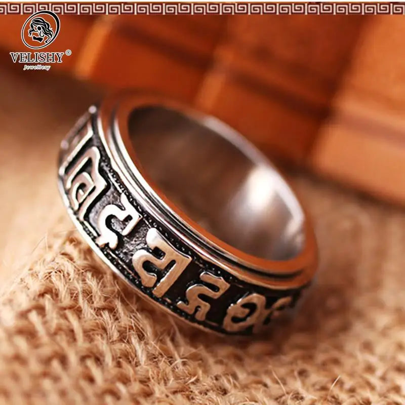 Sanskrit buddhist mantra ring