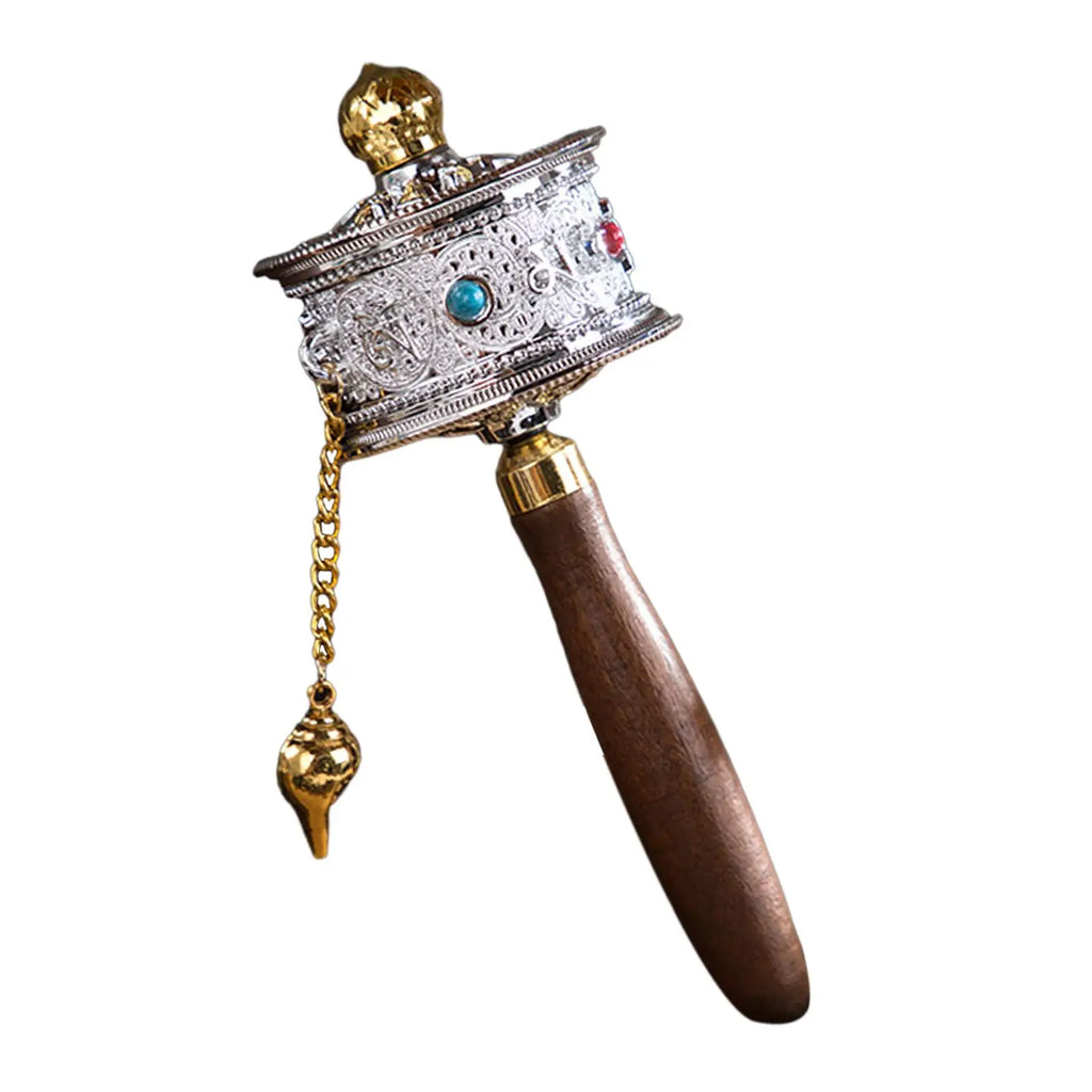 Tibetan prayer wheel wooden handle
