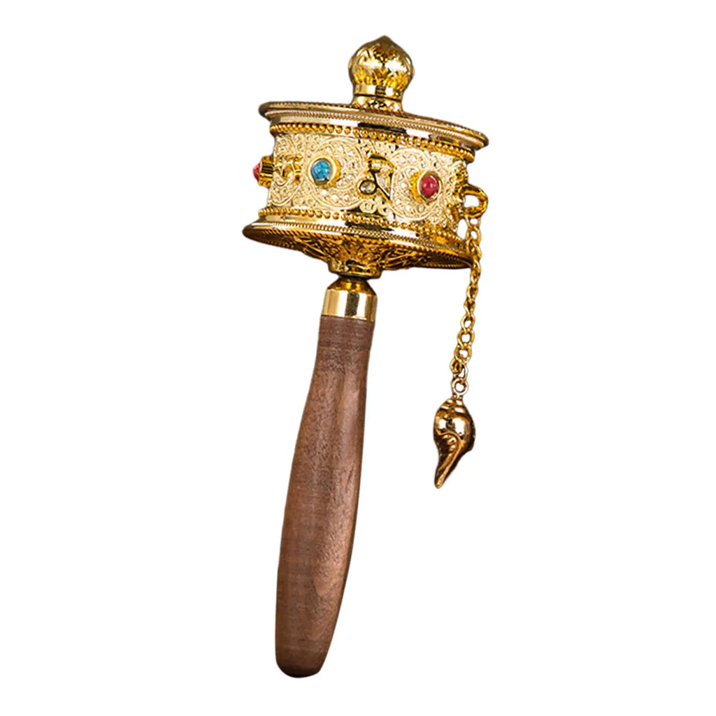 Tibetan prayer wheel wooden handle