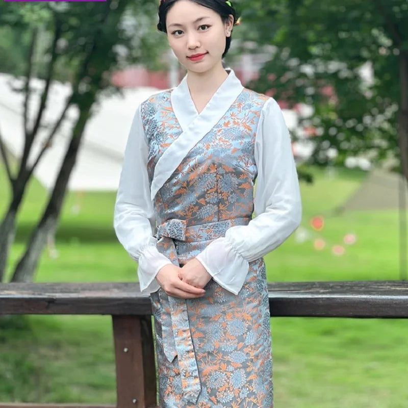 Tibetan Classic Summer Flowers Long Dress