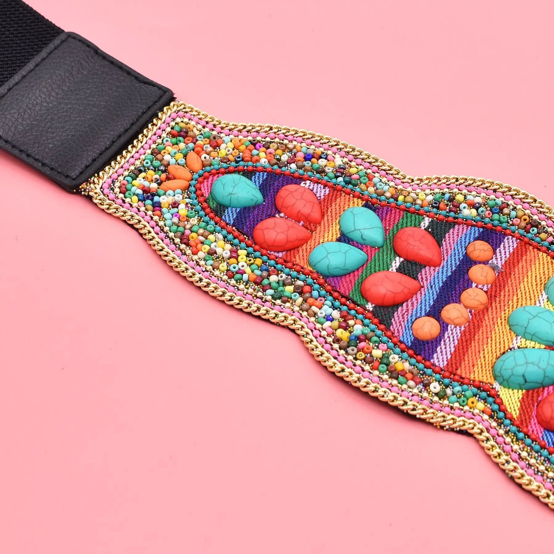 Handmade turquoise flower waistband