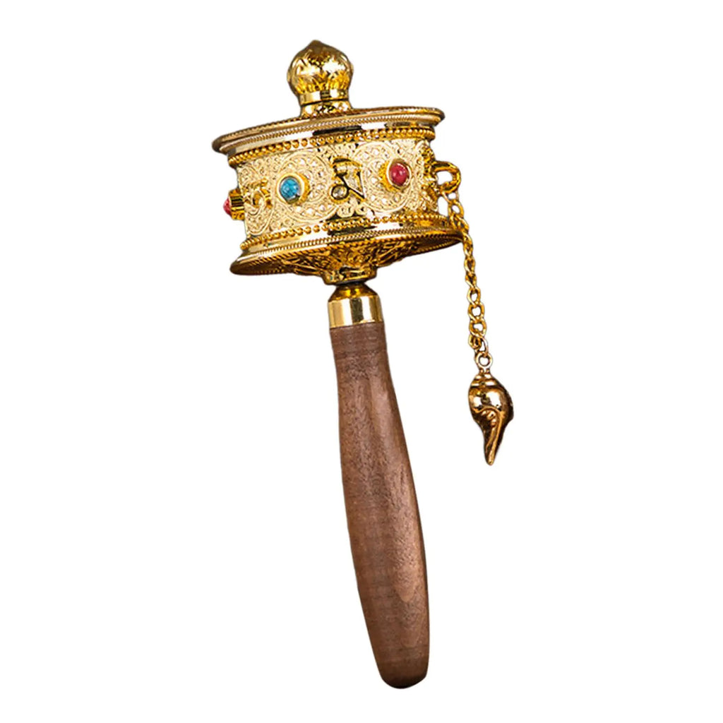 Tibetan prayer wheel wooden handle