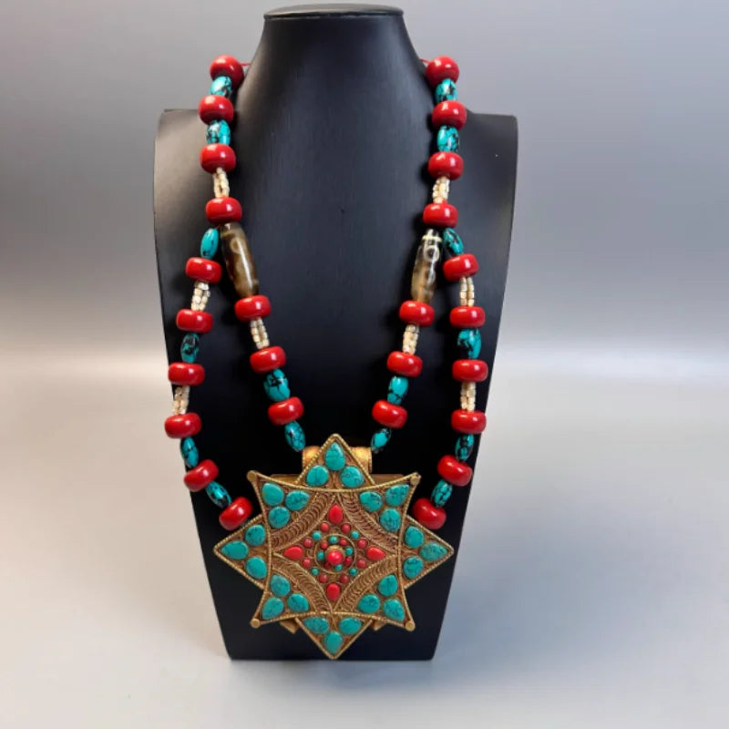 Tibetan Jewelry Gemstone Ethnic Necklace