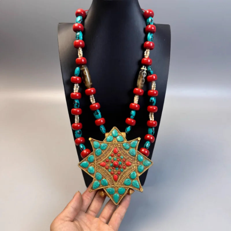 Tibetan Jewelry Gemstone Ethnic Necklace