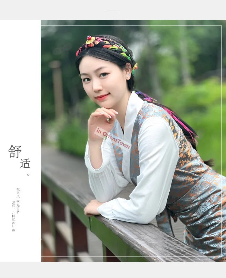 Tibetan Classic Summer Flowers Long Dress