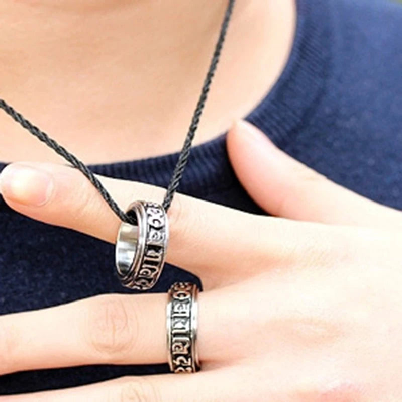 Sanskrit buddhist mantra ring