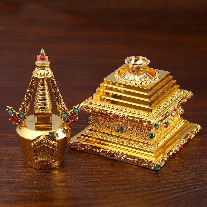 Golden Tibetan stupa auspicious