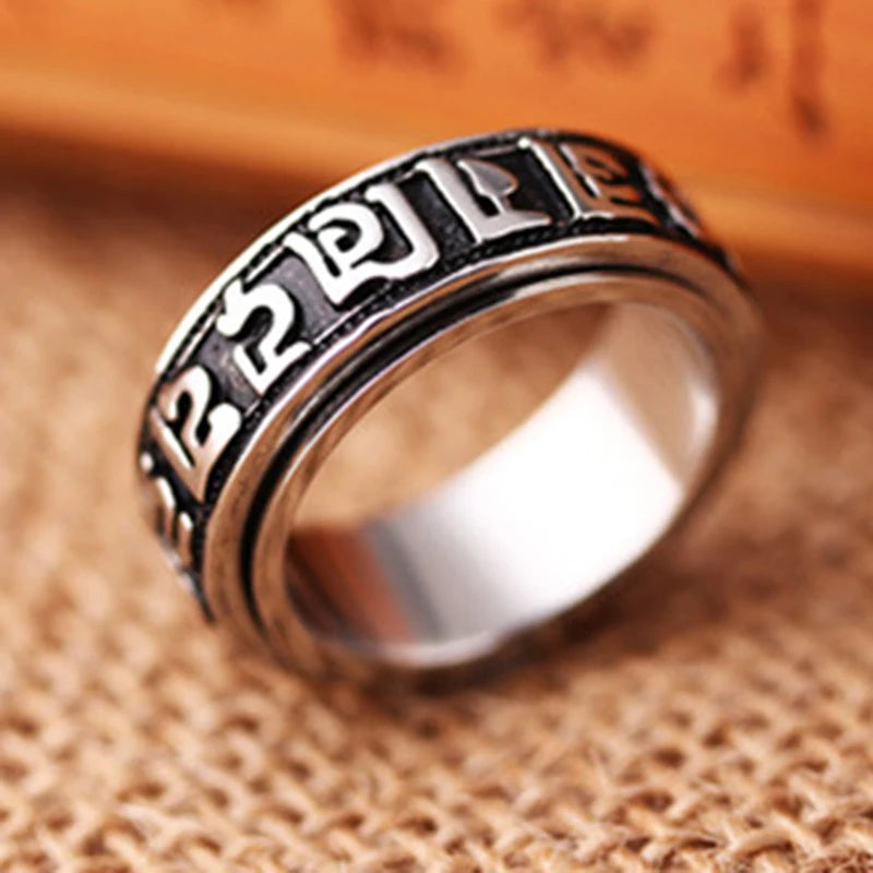 Sanskrit buddhist mantra ring