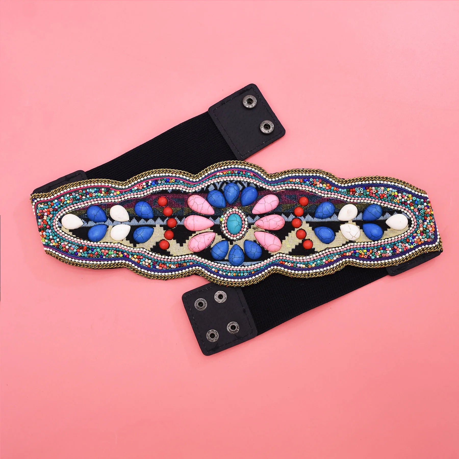 Handmade turquoise flower waistband