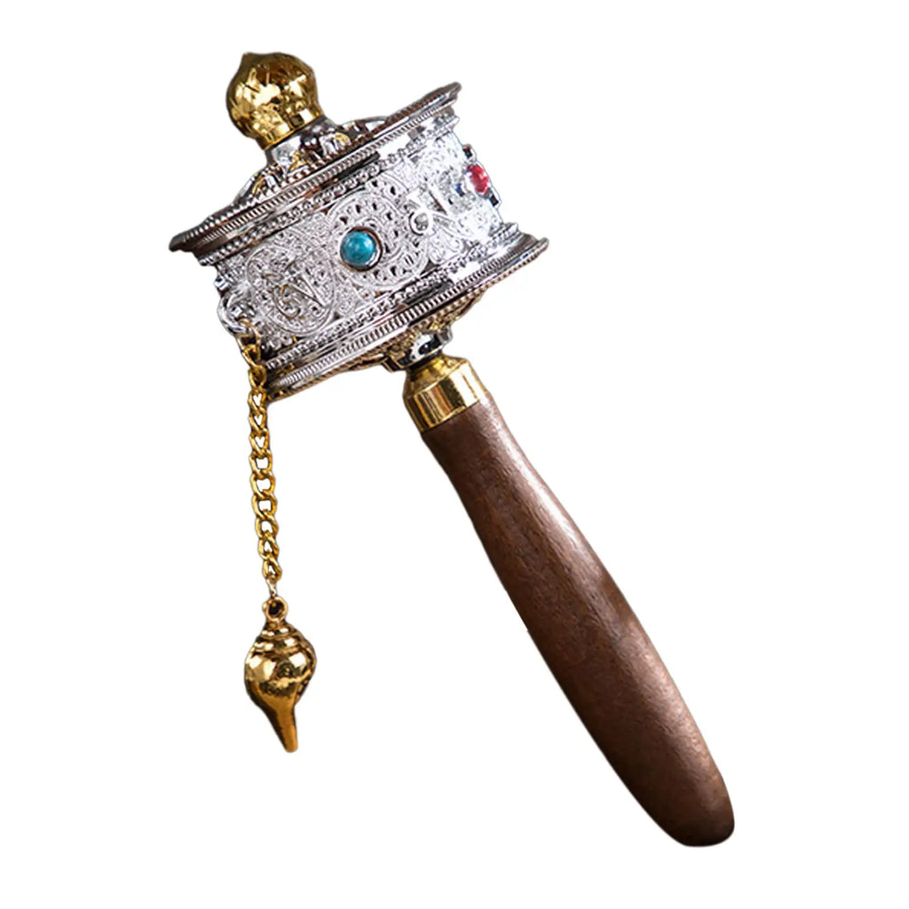 Tibetan prayer wheel wooden handle